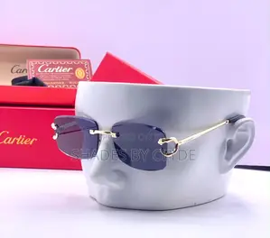 Exquisite Cartier Rimless Sunglasses - Tinted With Gold Accents