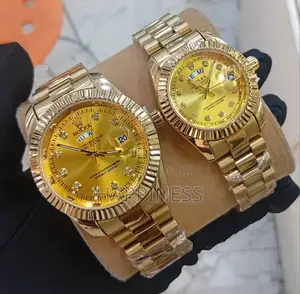 Luxury Couple Wristwatch Set With Box (Rolex Style)