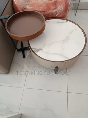 Imported Modern Luxury Center Table Set With Sid Stool