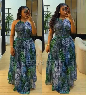 Halter Neck Smocked Maxi Dress