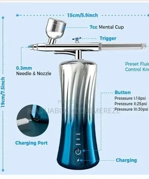Professional Rechargeable Cordless Airbrush Spray Gun Kit – 0.3mm