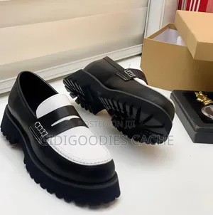 Zara Chunky Platform Penny Loafers Black-White Tone Size 40-46