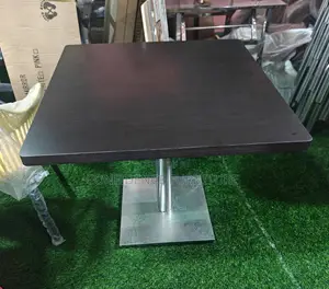 80x80 Smooth Wooden Top Table With Iron Leg