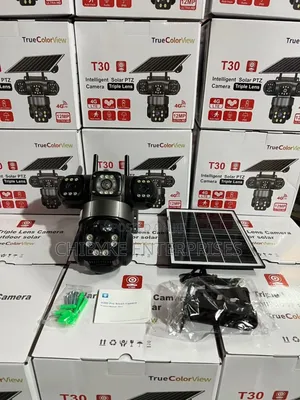 V380pro Intelligent 3 Screen Solar PTZ Camera With Auto Tracking