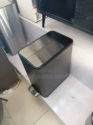 Modern Dual-Compartment Stainless Steel Step Trash Bin