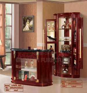 Luxury Mahogany Home Bar Set With Wine Display Cabinet – Model a-010