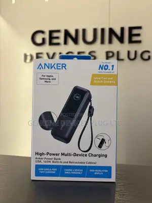 Anker Laptop Power Bank 25000mAh 165w - Built-in and Retractable Cable