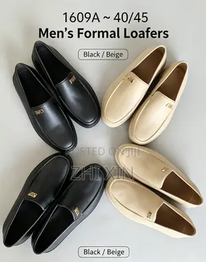 1609A Men’s Formal Loafers Wholesale Black Beige
