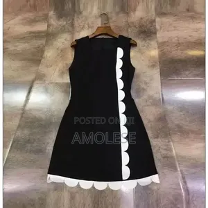 Classic Black and White Scallop Trim. Sleeveless, a-Line Fit .