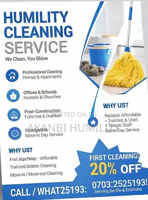 Cleaning Service in Ile Ife and Environs.