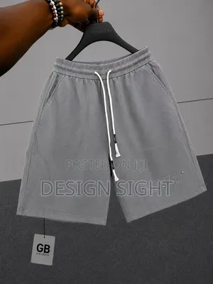 Men's Light Heather Gray Cotton Drawstring Shorts