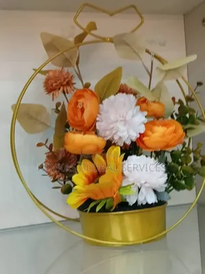 Luxury Artificial Floral Arrangement With Gold Metal Stand