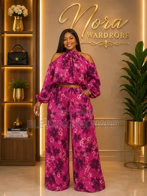 Elegant Floral Crop Top Wide-Leg Palazzo Set