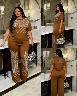 Quality Channel Stone Embellished Designer 2 Piece