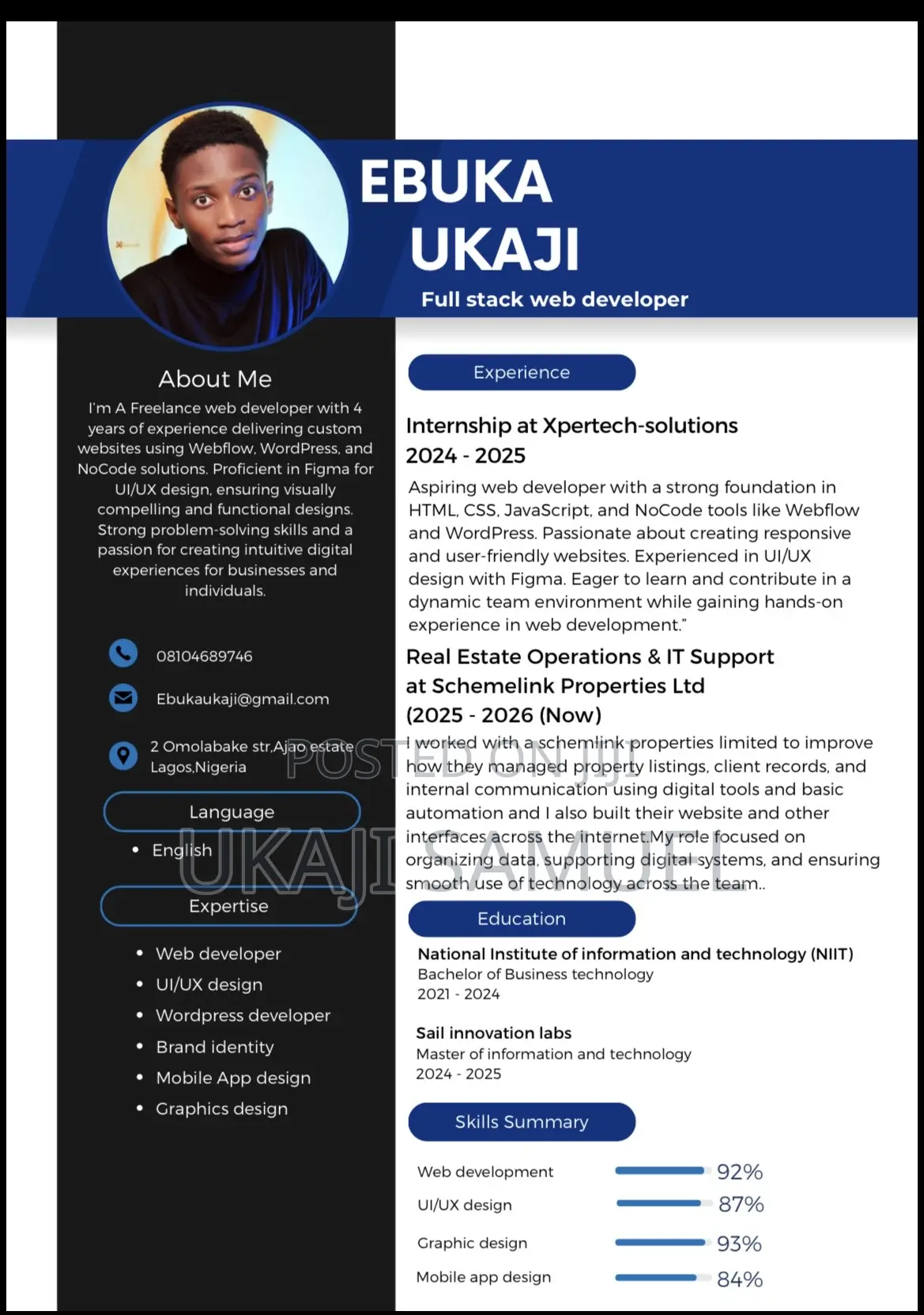 My Web Development Cv