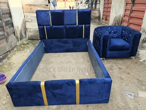 Standard Knuckle Bedfram 6x4 and Side Sofa Chair