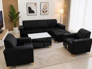 Modern Black Velvet Living Room Couch