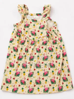 Flamingo Summer Baby Girl Dress From 2-5years