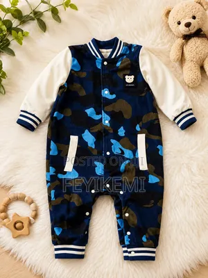 Baby Boy Camouflage Varsity Body Suit