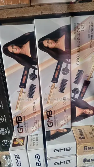 GMB 3-in-1 Professional Electric Hot Comb Hair Straightening Comb