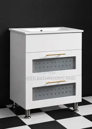 White Standing Cabinet Basin