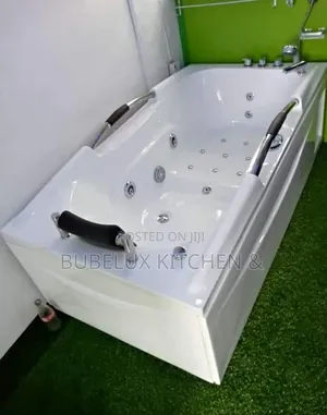 Brand New 1-Seater Jacuzzi Bathtub With Handrails+Massage Jets - White