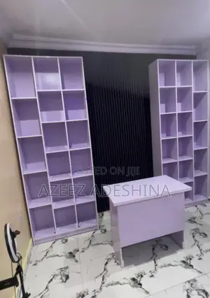 Shelves of Hair Dressers With Office Table