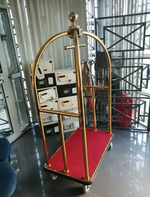Luxury Gold Hotel Luggage Trolley (Bellman Cart)