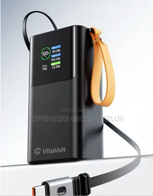 160W VITAVOLT Laptop Power Bank. 30kmAh + Rectractsble Type C Cable