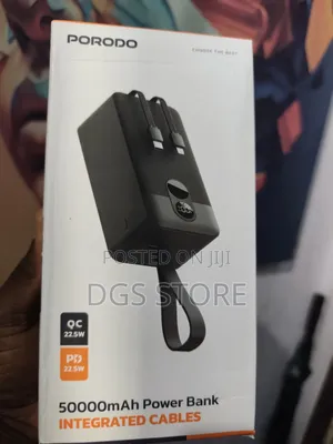 Porodo 50,000mah Power Bank Integrated Cable