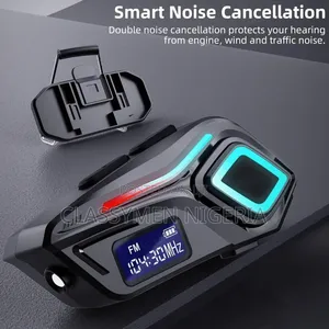 FM IPX8 Waterproof Helmet Bluetooth Headset 40H Battery Screen