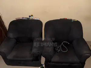 Black Sofa Set (3 Single Chairs + 2-Seater) – Clean Affordable