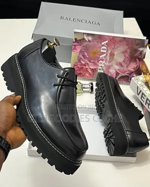 Platform Leather Derby Shoes for Men Size 40-46