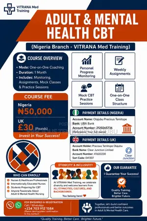 Adult and Mental Health UK CBT Preparation