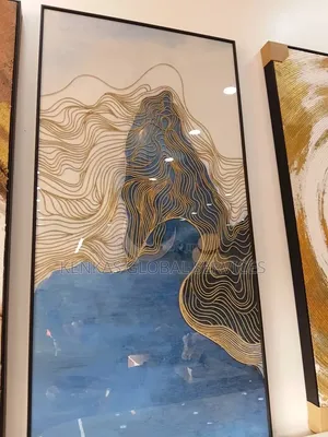 120 by 60 Blue Gold Contour Design