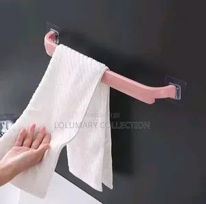 No Drilling Adhesive Towel Rack Wall Mounted Plastic Towel Bar