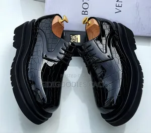 Men’s Black Quilted Leather Chunky Sole Lace-Up Shoes
Size 40-47
