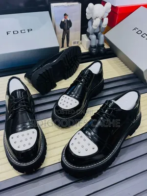 Men’s 2 Tone Patent Leather Studded Chunky Lace-Up Shoes Size 41-46