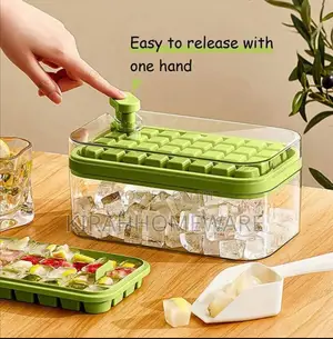 32 Grid Silicon Ice Cube Tray Molds With Lid Shovel