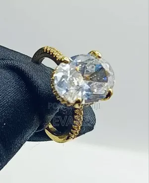 Engagement Ring, Gold Plated With Stone.