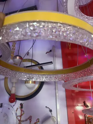 Luxury Crystal Ring LED Pendant Light Hanging Chandelier)