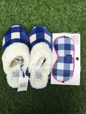 Soft Indoor Footwear With Matching Eye Patch