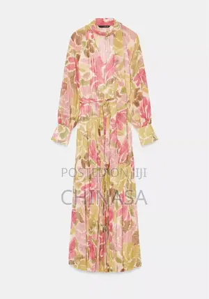 Zara Floral Print Dress With Tie Belt(Original)