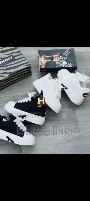 Unisex Chunky Platform Sneakers White and Black Size 41-45