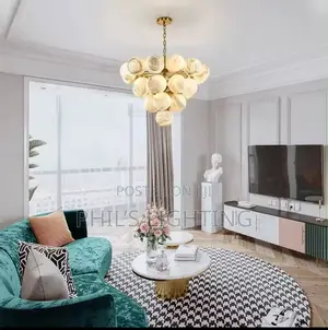 Luxury Natural Spanish Marble Balls Chandeliers
