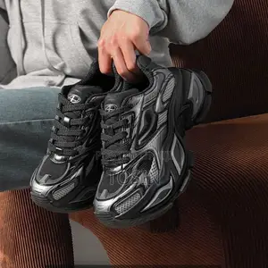 Luxury Black Chunky Sneakers | Unisex Fashion Trainers