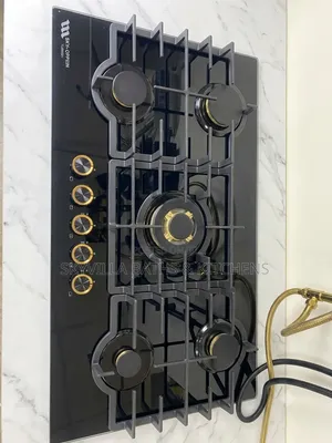 Sleek Powerful: Sky-Oppein Gold 5-Burner Built-in Glass Gas Hob