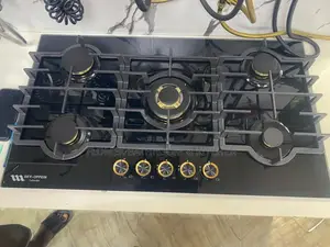 Sky-Oppein 5 Burner Built-in Glass Gas Hob | Triple Ring Wok Burner