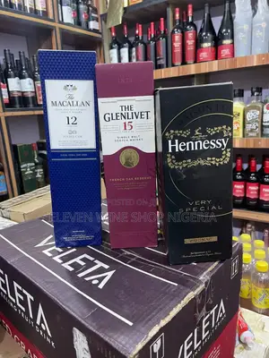 Premium Whisky Cognac – Macallan 12, Glenlivet 15 Hennessy Vs