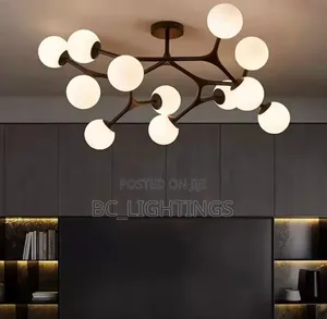 Glass Ball Chandelier for Dining Living Room Center Table Bedroom